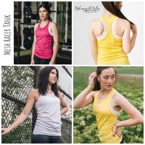 Yellow Mesh Racer Tank
